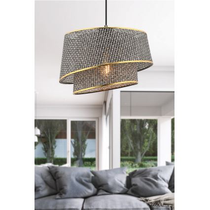 Pendelleuchte BARETTE 1xE27/60W/230V grau/gold