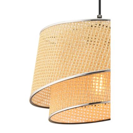 Pendelleuchte BARETTE an Kabel 1xE27/60W/230V beige/glänzender Chrom