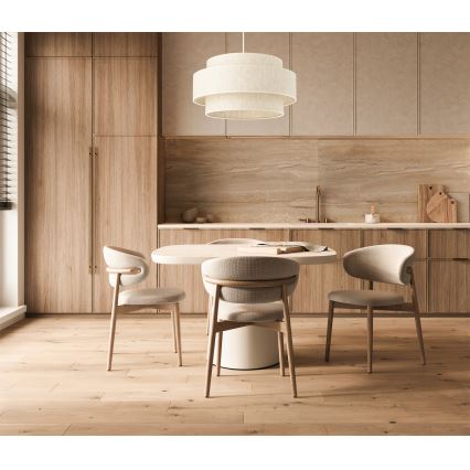 Pendelleuchte BOHO an Kabel 1xE27/60W/230V Ø 40 cm weiß