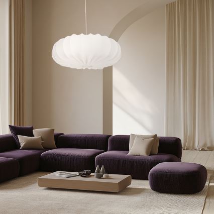 Pendelleuchte CAFEE mit Seilaufhängung, 1×E27/40W/230V, Ø 66 cm, weiß