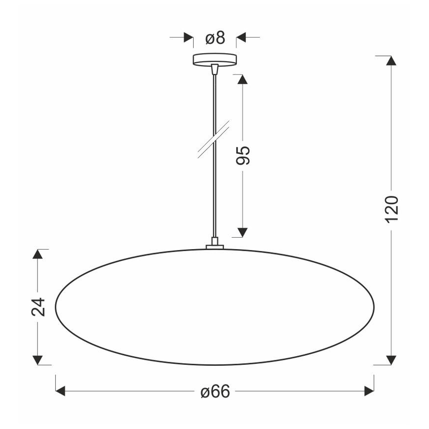 Pendelleuchte CAFEE mit Seilaufhängung, 1×E27/40W/230V, Ø 66 cm, weiß