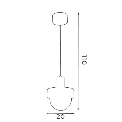 Pendelleuchte CANAN mit Kabel, 1xE27/15W/230V, Ø 20 cm, Beige
