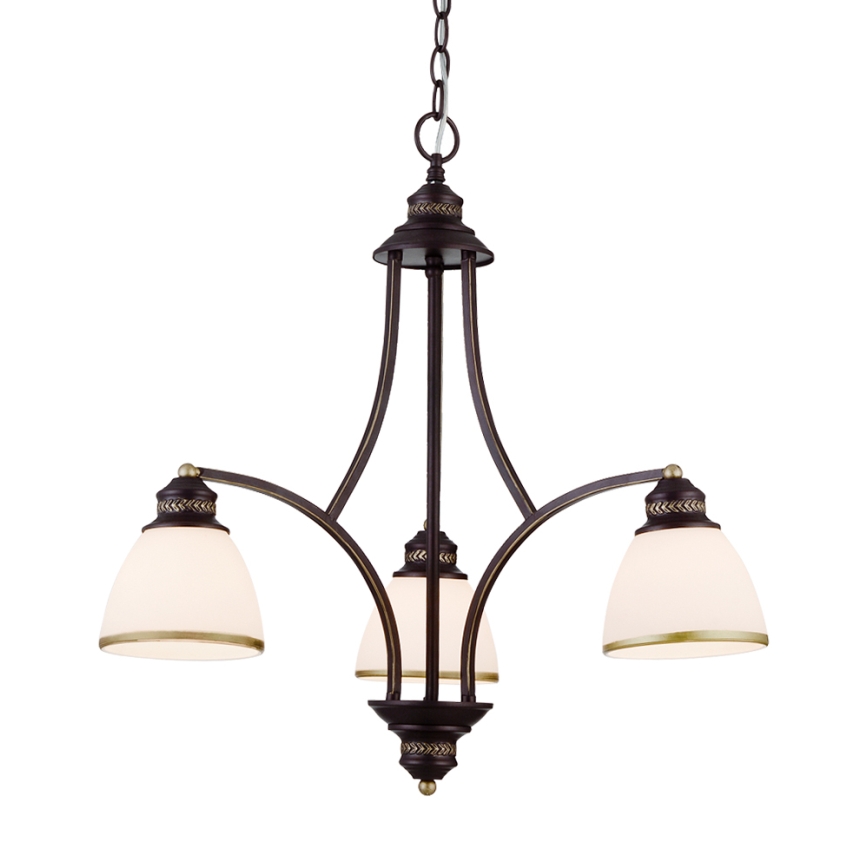 Pendelleuchte CLAIR mit Seilaufhängung 3xE27/60W/230V Ø 58 cm, bronzefarben