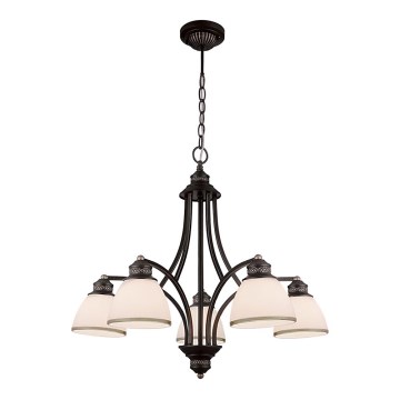 Pendelleuchte CLAIR mit Seilaufhängung, 5x E27 (max. 60 W pro Leuchtmittel), 230 V, Ø 65 cm, bronzefarben