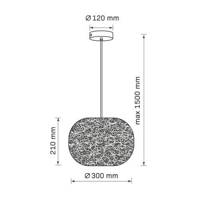 Pendelleuchte CLEA an Kabel 1xE27/20W/230V Ø 30 cm anthrazit