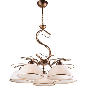 Pendelleuchte COBRA mit Stange 1xE27/60W/230V Ø 30 cm Bronze/Patina