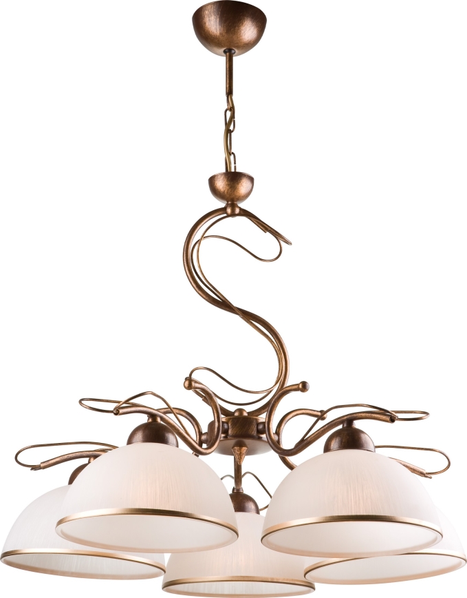 Pendelleuchte COBRA mit Stange 1xE27/60W/230V Ø 30 cm Bronze/Patina