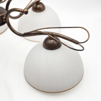 Pendelleuchte COBRA mit Stange 1xE27/60W/230V Ø 30 cm Bronze/Patina