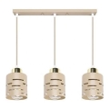 Pendelleuchte ELEN mit Kabelaufhängung, 3x E27/35 W/230 V, beige/gold