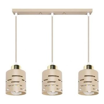 Pendelleuchte ELEN mit Kabelaufhängung, 3x E27/35 W/230 V, beige/gold