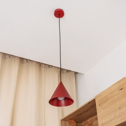 Pendelleuchte ETNA mit Kabel 1xE27/15W/230V, Ø 18,5 cm, rot