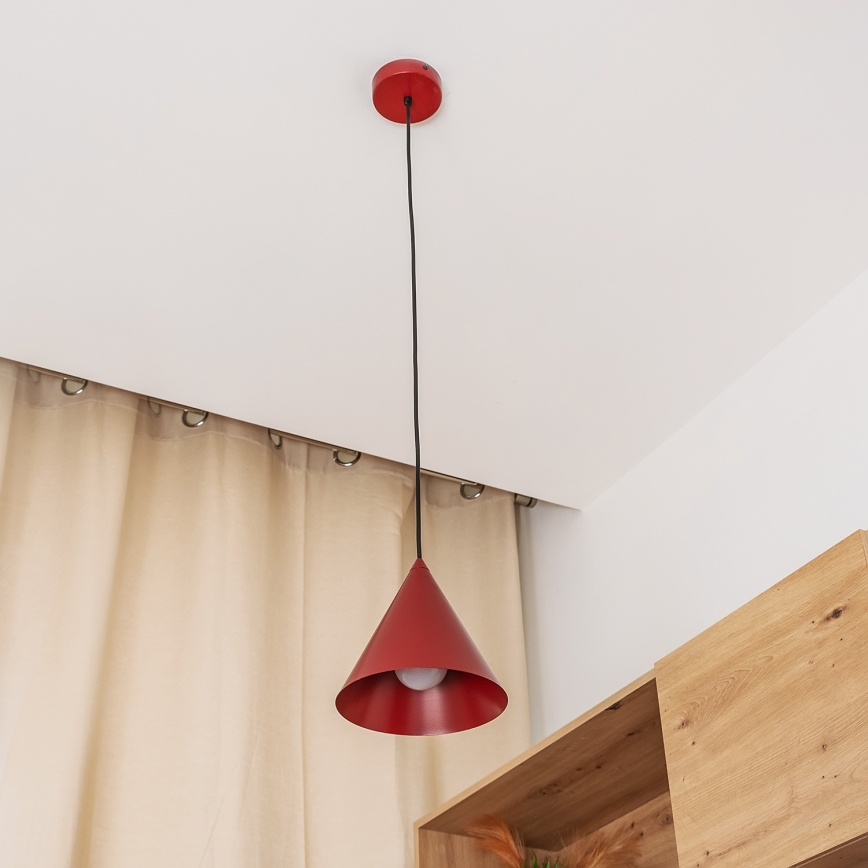 Pendelleuchte ETNA mit Kabel 1xE27/15W/230V, Ø 18,5 cm, rot