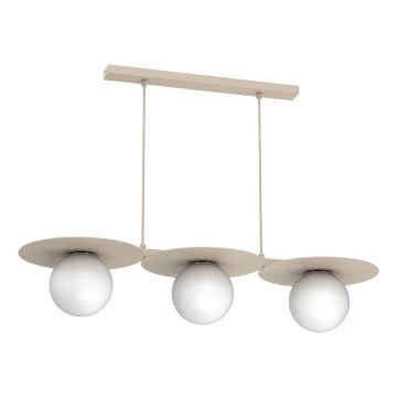 Pendelleuchte FLAT, 3xE27/15W/230V, beige