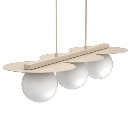 Pendelleuchte FLAT, 3xE27/15W/230V, beige