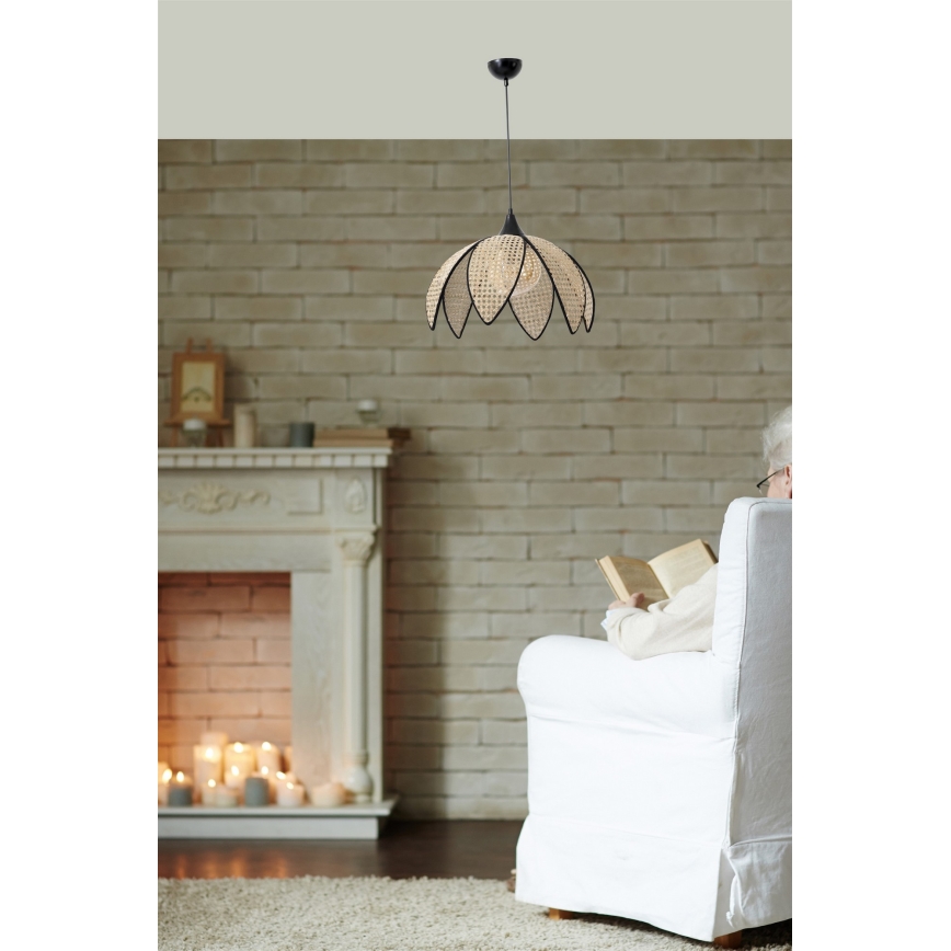 Pendelleuchte FUME 1xE27/40W/230V Ø 40 cm schwarz/beige