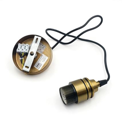 Pendelleuchte HECTOR an Kabel 1xE27/15W/230V weiß/messing Ø 30 cm