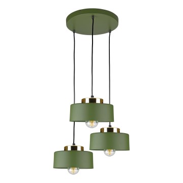 Pendelleuchte IGNIA mit Seilaufhängung, 3xE27/60W/230V, grün