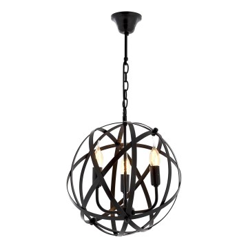Pendelleuchte IRONBALL 3xE27/40W/230V schwarz