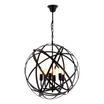 Pendelleuchte IRONBALL 6xE27/40W/230V schwarz
