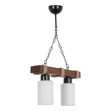 Pendelleuchte JASMIN 2xE27/40W/230V braun/weiß
