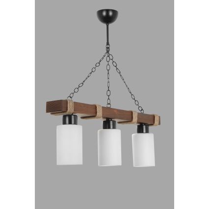 Pendelleuchte JASMIN 3xE27/40W/230V braun/weiß