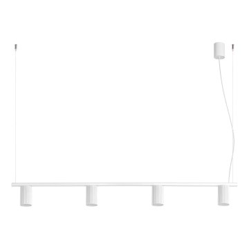 Pendelleuchte KARBON an Kabel, 4xGU10/10W/230V, weiß