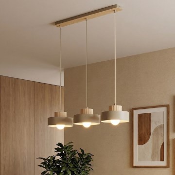 Pendelleuchte KIVI 3xE27/15W/230V beige