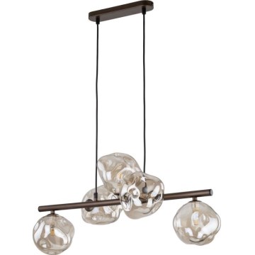 Pendelleuchte LAVA an Kabel 5xG9/8W/230V Bronze/rauchiges Beige