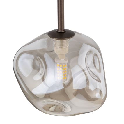 Pendelleuchte LAVA an Seil 1xG9/8W/230V bronze/rauchbeige