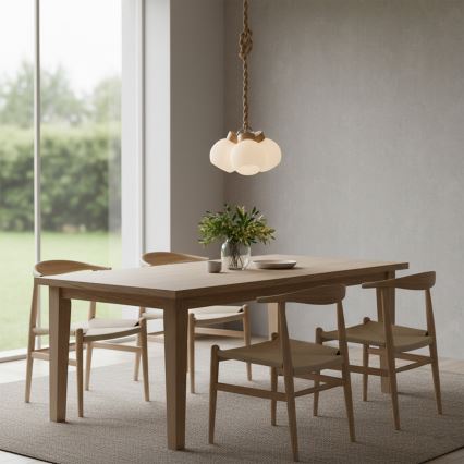 Pendelleuchte LOOMIS 3xE27/15W/230V 130 cm Beige/Eiche