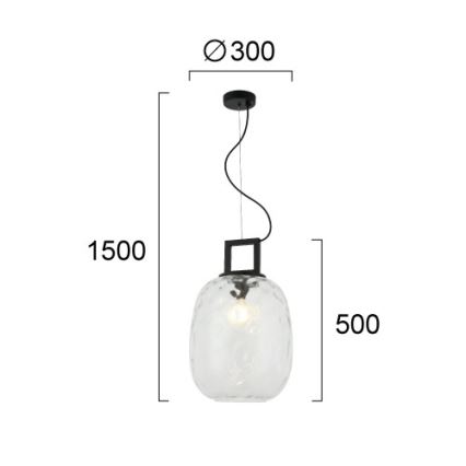 Pendelleuchte LUCY an Kabel, 1xE27/40W/230V, schwarz
