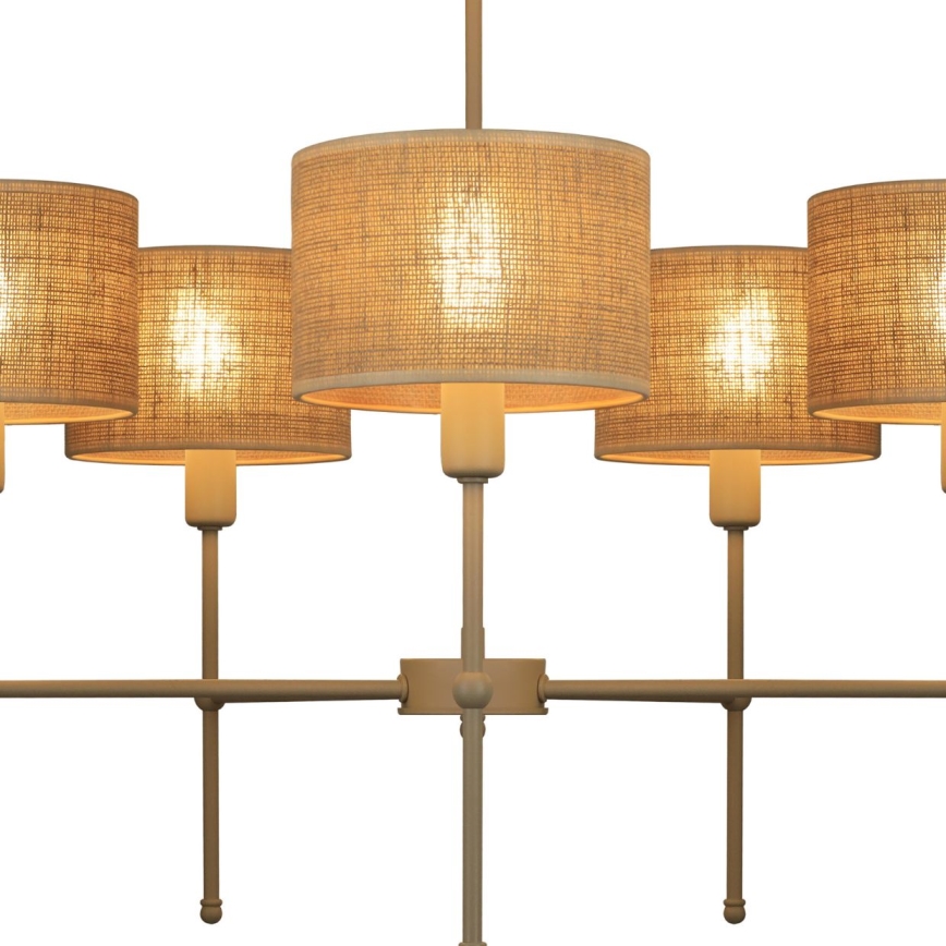 Pendelleuchte MADELA mit Stange 5xE14/40W/230V, Jute/Beige