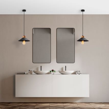 Pendelleuchte MANAVGAT 1xE27/40W/230V Schwarz/Braun