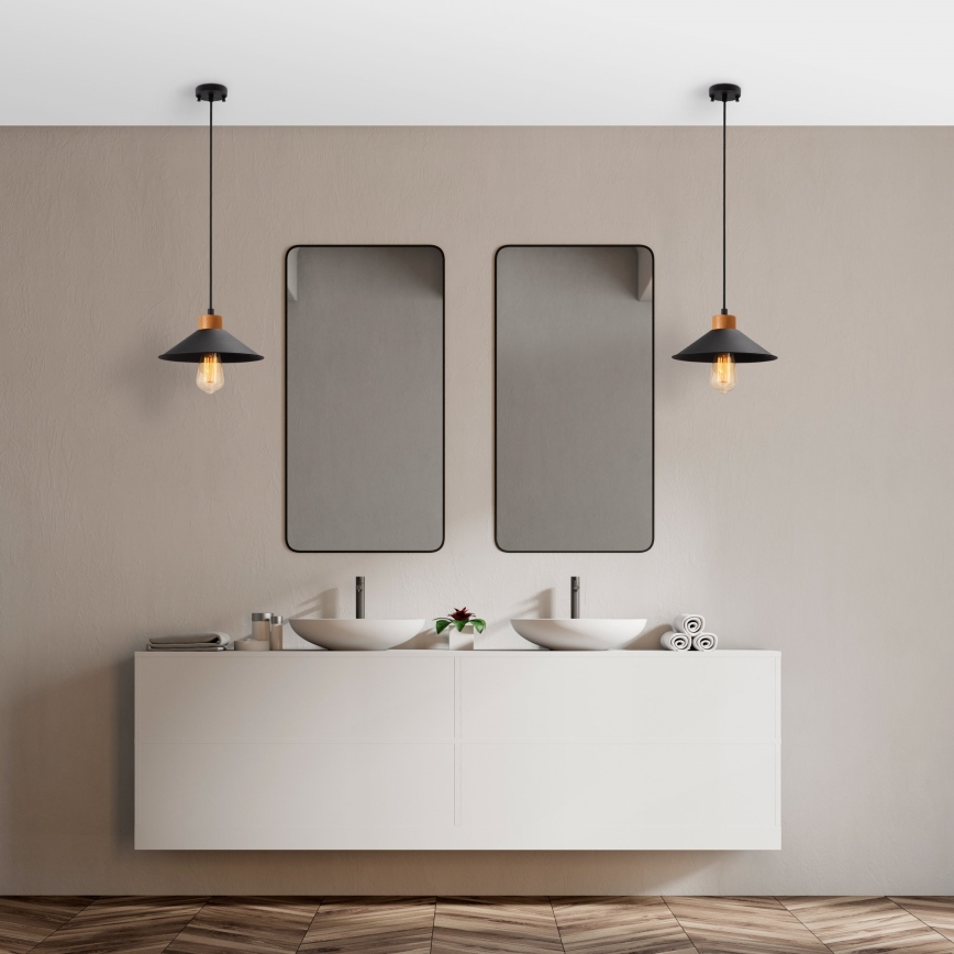 Pendelleuchte MANAVGAT 1xE27/40W/230V Schwarz/Braun