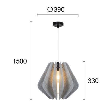 Pendelleuchte MARGARET, 1xE27/40W/230V, grau