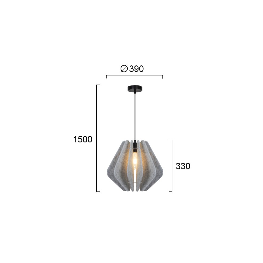 Pendelleuchte MARGARET, 1xE27/40W/230V, grau