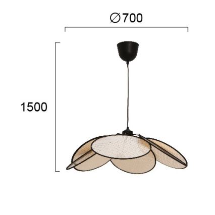 Pendelleuchte MARGARET 1xE27/40W/230V schwarz/beige