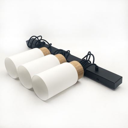 Pendelleuchte MARKUS 3xE27/15W/230V schwarz/Eiche