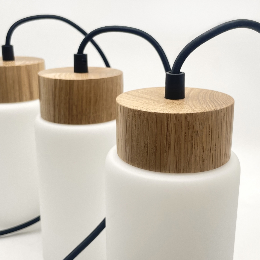 Pendelleuchte MARKUS 3xE27/15W/230V schwarz/Eiche