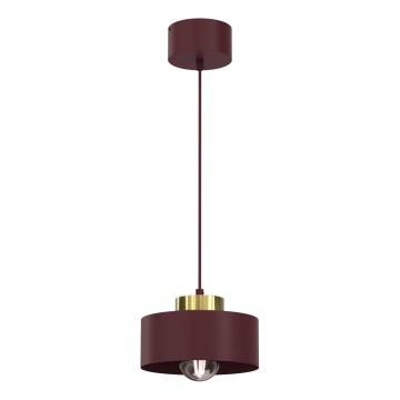 Pendelleuchte MARTI mit Drahtseil 1xE27/15W/230V burgunderrot/gold