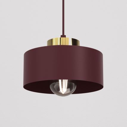 Pendelleuchte MARTI mit Drahtseil 1xE27/15W/230V burgunderrot/gold