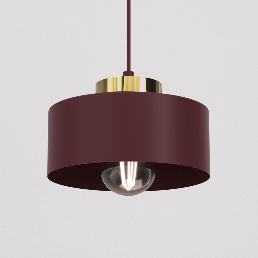 Pendelleuchte MARTI mit Drahtseil 1xE27/15W/230V burgunderrot/gold