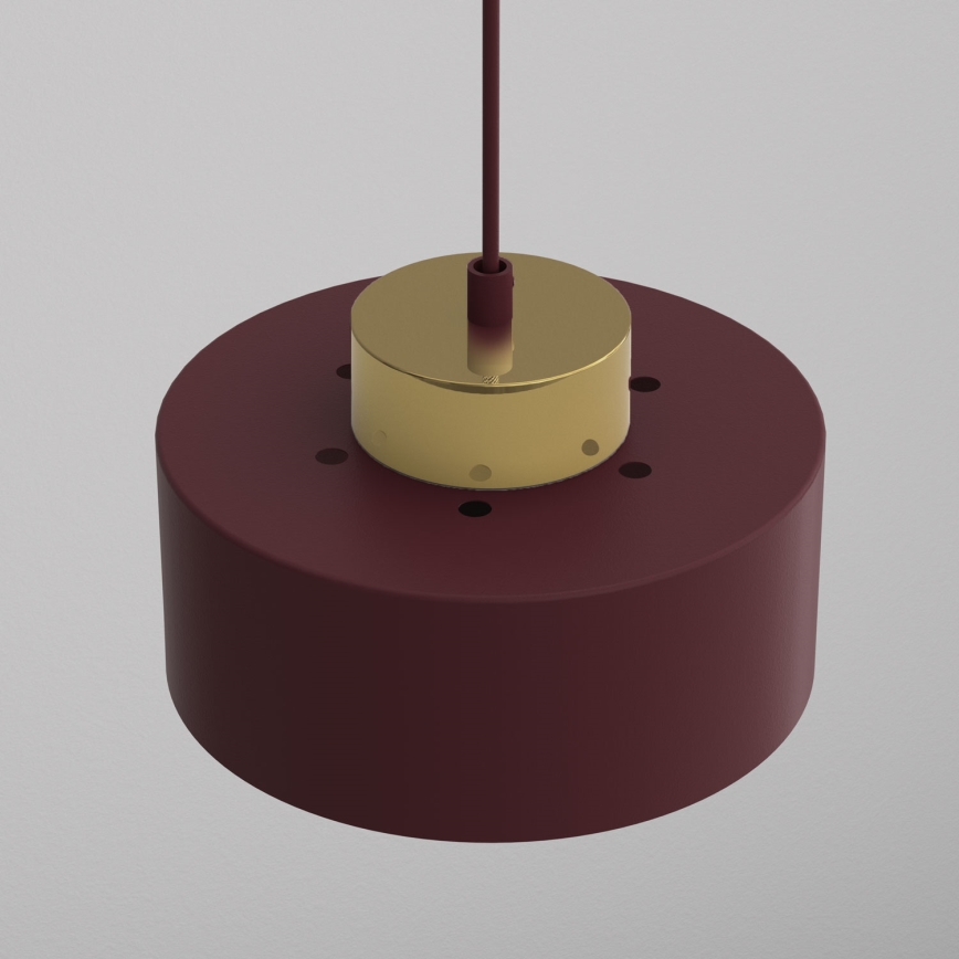Pendelleuchte MARTI mit Drahtseil 1xE27/15W/230V burgunderrot/gold
