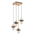 Pendelleuchte MIKO 4xE27/15W/230V schwarz/beige