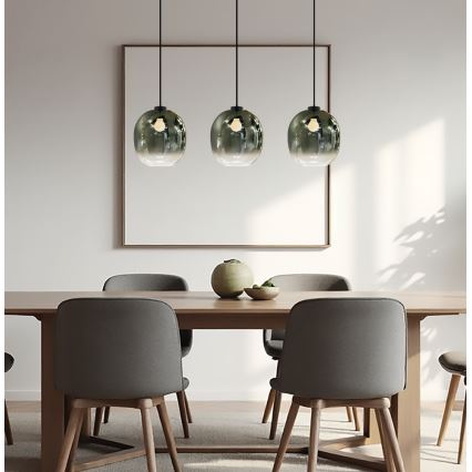 Pendelleuchte MIRROR mit Kabelaufhängung, 3xE27/14W/230V, rauchschwarz