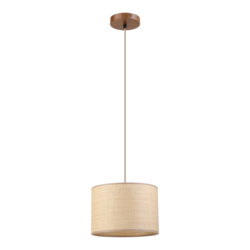 Pendelleuchte mit Kabel AIDA 1x E27/15W/230V Ø 25 cm Eiche/Raffia