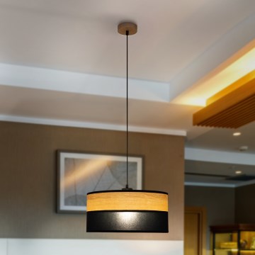 Pendelleuchte mit Kabel ALBA 1xE27/15W/230V Ø 40 cm schwarz/braun