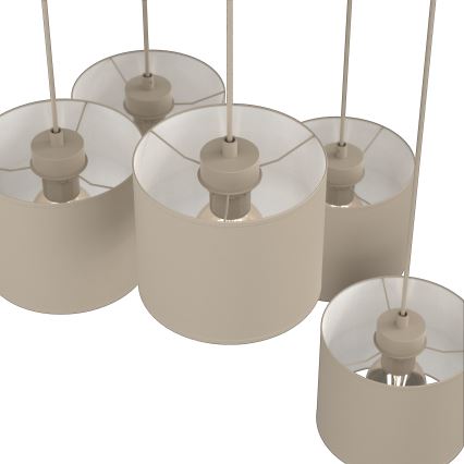 Pendelleuchte mit Kabel ARDEN 5xE27/15W/230V Ø 44 cm, beige
