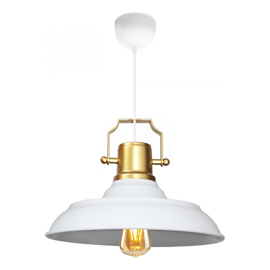Pendelleuchte mit Kabel AYD 1xE27/40W/230V weiß/gold