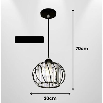 Pendelleuchte mit Kabel BELLA 1xE27/40W/230V schwarz